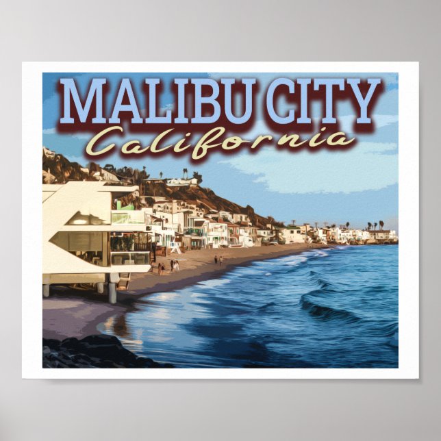 POSTER MALIBU - LOS ANGELES CALIFORNIE (Devant)