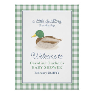 Poster Mallard Canard Canard Pays Baby shower de chasse