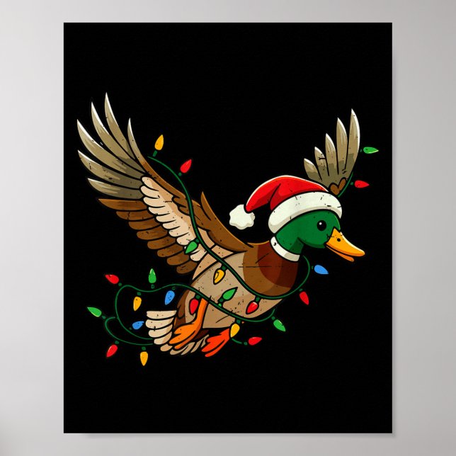 Poster Mallard Duck Light Christmas Hunting Pajama Toddle (Devant)