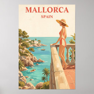 Poster Mallorca Espagne Voyage Vintage Côte Espagnole