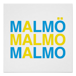 Poster MALMO Swedish Flag