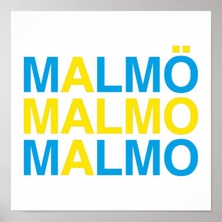 Poster MALMO Swedish Flag