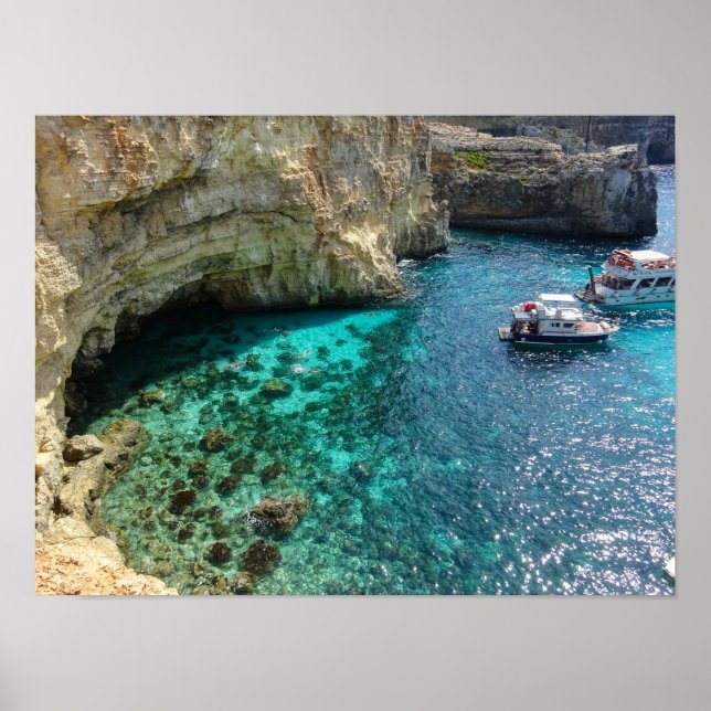 Poster Malta Turquoise Water of the Blue Lagoon Comino (Devant)
