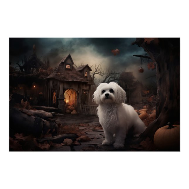 Poster Maltais Halloween effrayant (Devant)