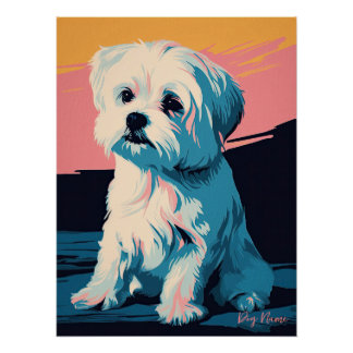 Poster Maltese Dog 001 - Bruno Pokopen