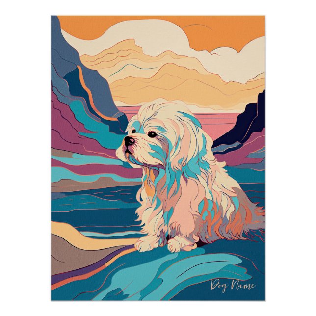 Poster Maltese Dog 004 - Bruno Pokopen (Devant)