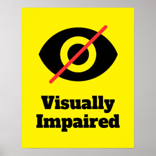 Poster Malvoyant Jaune