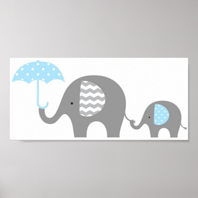 Poster - Mama & Baby Elephant (Devant)