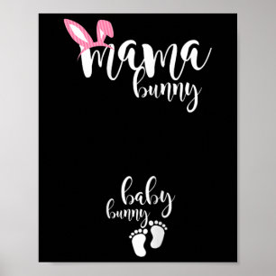 Poster Mama Bunny Baby Pâques jour mignonne
