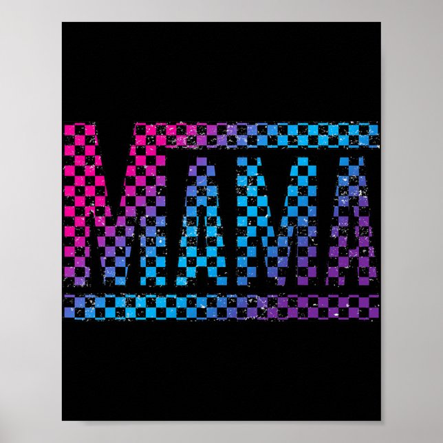 Poster Mama Checkered Mommy New Mom Happy Mothers Day Mom (Devant)