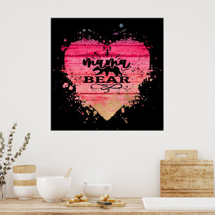 Poster Mama Coeur de l'ours