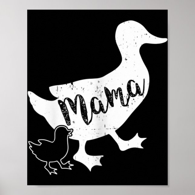 Poster Mama Duck et 1 bébé Duckling Fun Maman (Devant)