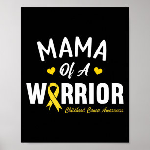 Poster Mama D'Un Héros Guerrier Sensibilisation Au Cancer
