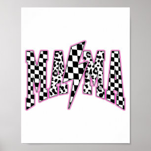 Poster Mama Éclair À Carreaux Léopard Varsity Moth