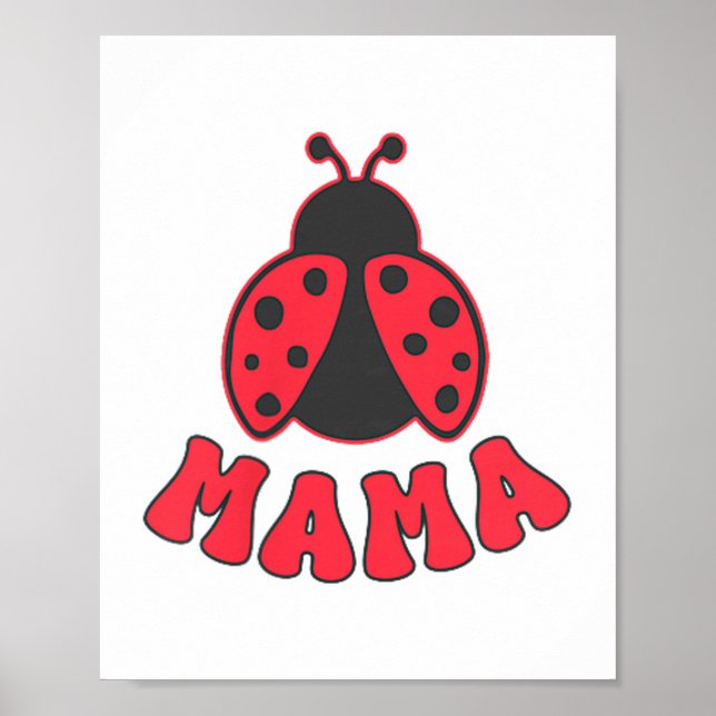 Poster Mama Ladybug First Birthday Girl Family Matching P (Devant)