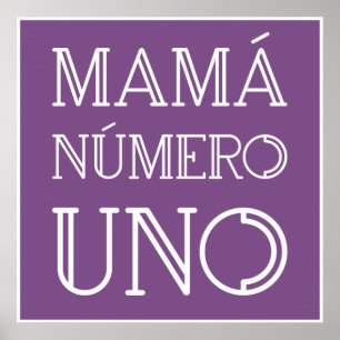 Poster Mama Numéro Un Typographie Tendance sur Violet