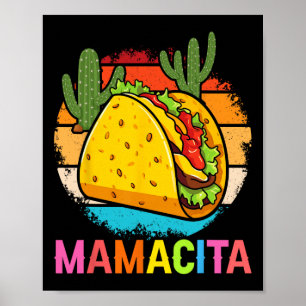 Poster Mamacita Drôle Taco Cactus Cinco De Mayo Fête Ou