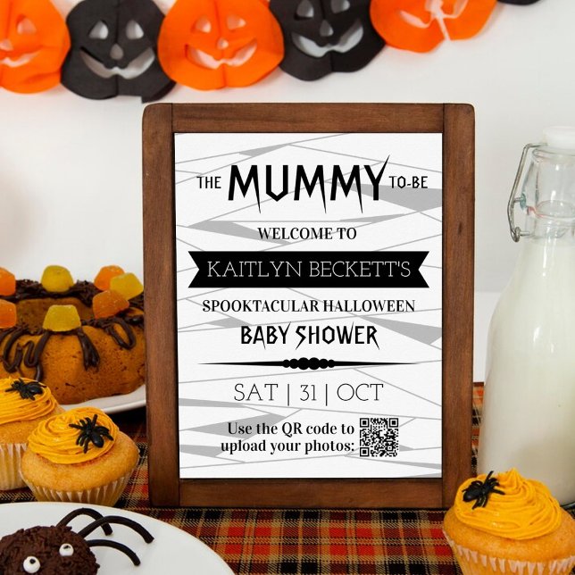 Poster Maman à être | Accueil du Baby shower d'Halloween (Créateur téléchargé)