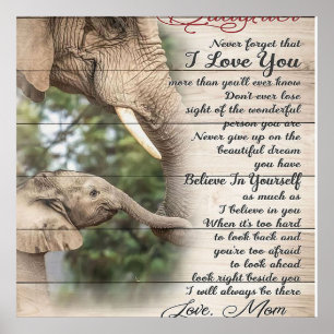 Poster Maman À Ma Fille Lettre, Fille Cadeau Anniversaire