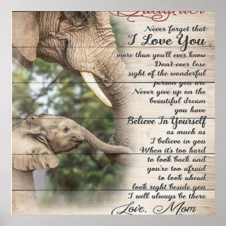 Poster Maman À Ma Fille Lettre, Fille Cadeau Anniversaire