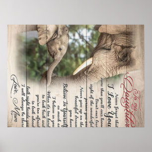 Poster Maman À Ma Fille Lettre, Fille Cadeau Anniversaire