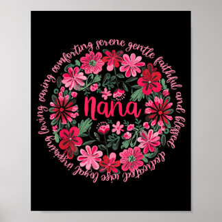 Poster Maman aimante style bohème floral joyeuse fête des