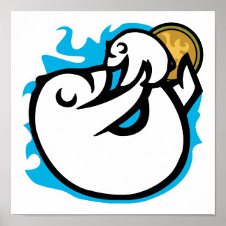 Poster maman &amp; bébé ours polaire