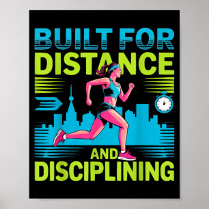 Poster Maman athlète coureuse de marathon piste et champ