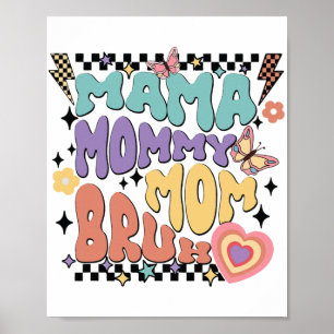 Poster Maman Bruh Retro Super Fête des mères Vintage Mo