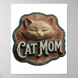 Poster MAMAN CHAT Argent Iconique