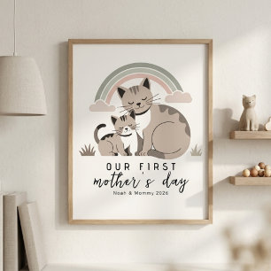 Poster Maman Chat Chaton Premier Jour de la Fête des Mère