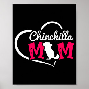 Poster Maman chinchilla mignon cœur de chinchilla Mignon