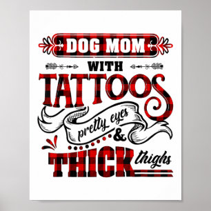 Poster Maman De Chien Avec Des Tatouages De Jolies Yeux E
