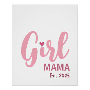 Poster Maman de fille Ét. 2025 Cadeau de nouvelle maman