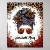Maman de footballeur léopard chignon désordonné fl