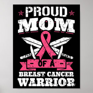 Poster Maman de guerrier contre le cancer du sein Ruban d