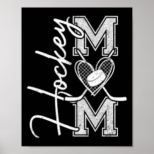 Poster Maman de hockey jour de match de hockey sur glace 