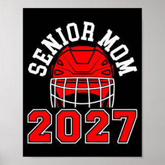 Poster Maman de hockey senior 2027 joueur de hockey sur g