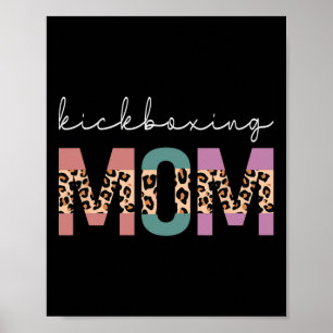 Poster Maman de kickboxing Boxe drôle Cadeau de maman kic