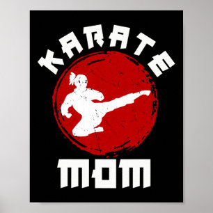Poster Maman de kung-fu karaté ceinture noire experte en