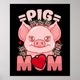 Poster Maman de porc   Cadeau Pour Propriétaire Cochon Ma