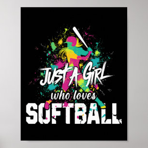Poster Maman de softball, juste une fille qui aime le sof