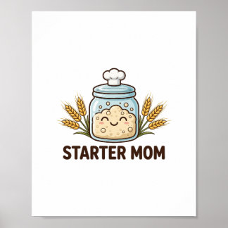 Poster Maman de starter — Joli pot de starter au levain p
