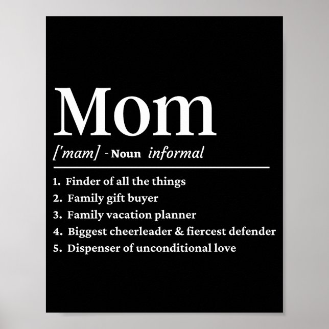 Poster Maman définition drôle (Devant)