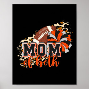 Poster Maman des deux cheerleaders de football orange noi