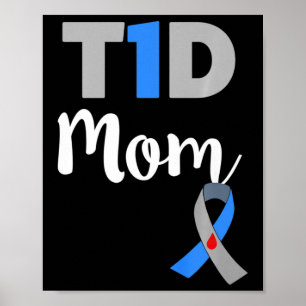 Poster Maman diabétique de type 1 - Cadeau pour maman T1d