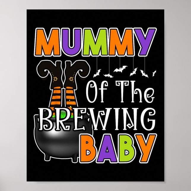Poster Maman du costume bébé brassant Halloween (Devant)
