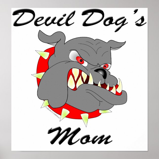 Poster Maman du diable de chien de l'USMC (Devant)