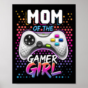 Poster Maman Du Gamer Girl Matching Jeu Vidéo Anniversair