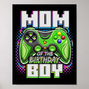 Poster Maman du garçon d'anniversaire correspondant jeu v